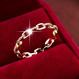 Stax 18k Gold Chain Link Diamond Ring
